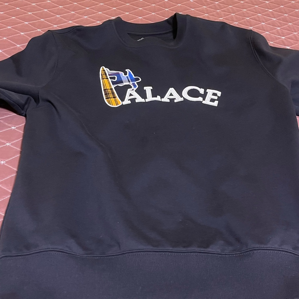 PALACE Black Crewneck with White Logo
